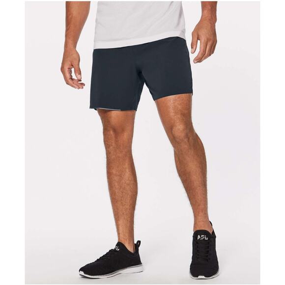 Lululemon All Terrain Mesh 7" Melanite Men's Running Shorts Size L - Picture 1 of 10